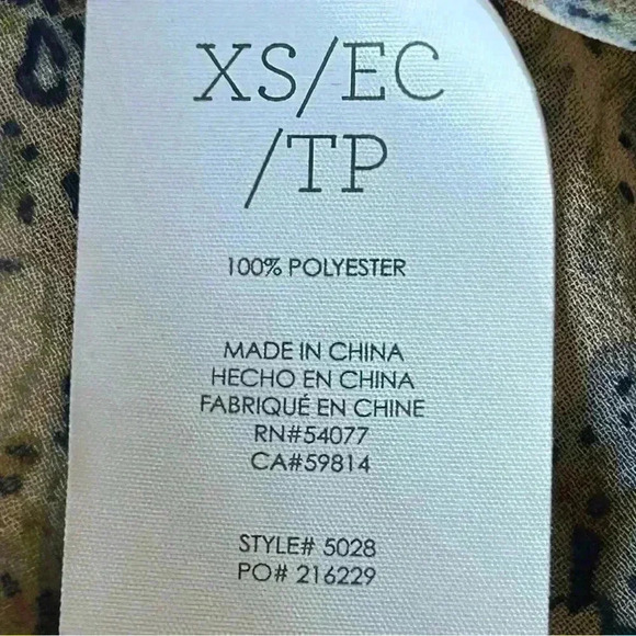 Cabi Floral Sheer Blouse Flowy Puff Sleeves XS BOHO Lightweight Spring Vacation - Picture 6 of 6